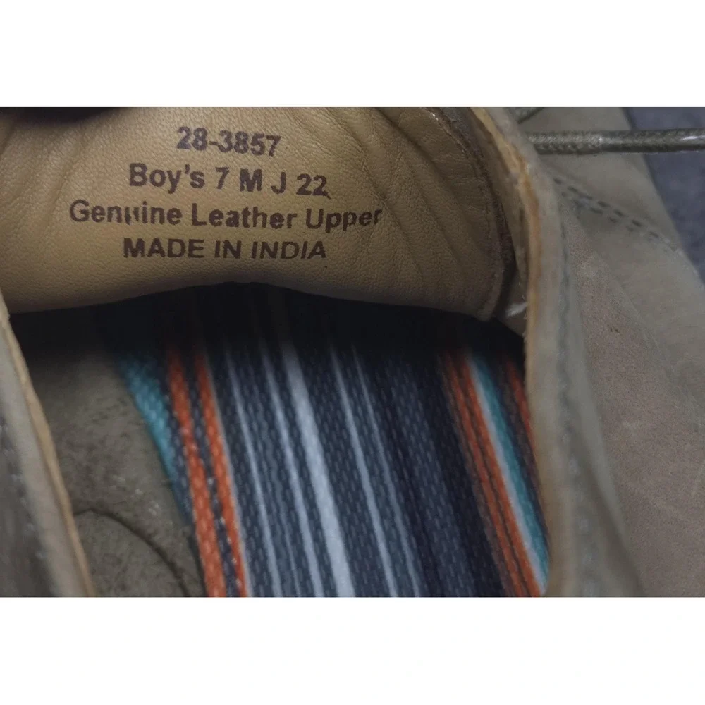 Johnston & Murphy Boots Boys Size 7 Beige Chukka Shoes Leather Casual 28-3857